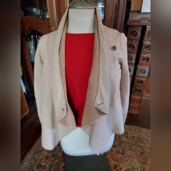 All Saints Women's Beige Leather Jacket - Picture 4 of 6